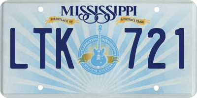 MS license plate LTK721