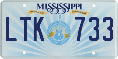 MS license plate LTK733