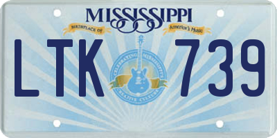 MS license plate LTK739