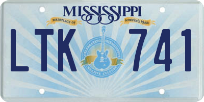MS license plate LTK741