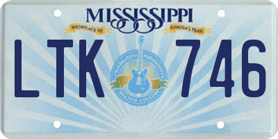 MS license plate LTK746