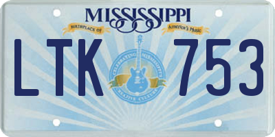 MS license plate LTK753