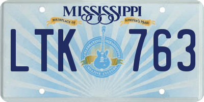 MS license plate LTK763
