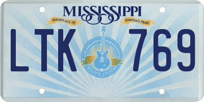 MS license plate LTK769