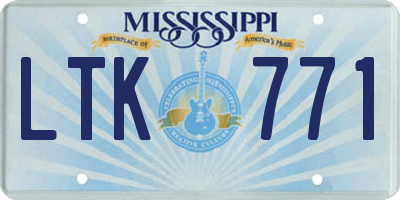 MS license plate LTK771