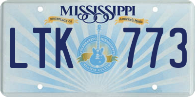 MS license plate LTK773