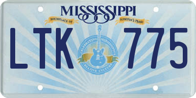 MS license plate LTK775