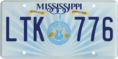 MS license plate LTK776