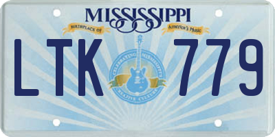 MS license plate LTK779