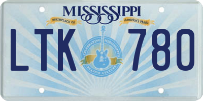 MS license plate LTK780