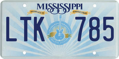 MS license plate LTK785