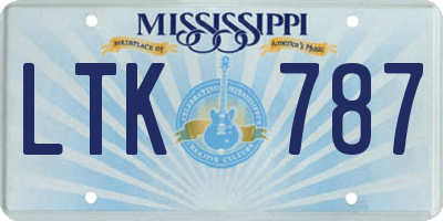 MS license plate LTK787