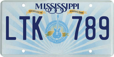 MS license plate LTK789