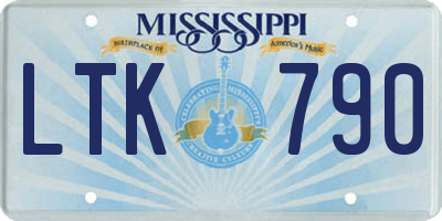 MS license plate LTK790