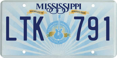 MS license plate LTK791