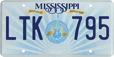 MS license plate LTK795