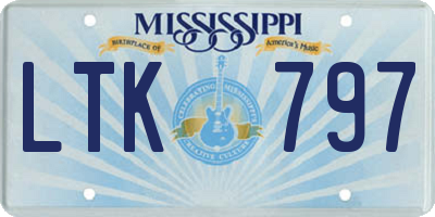 MS license plate LTK797