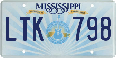 MS license plate LTK798