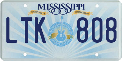 MS license plate LTK808
