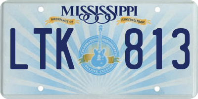 MS license plate LTK813