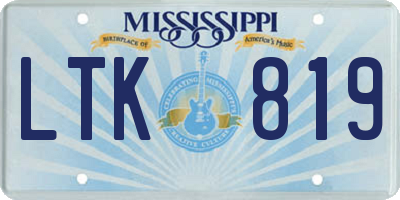 MS license plate LTK819