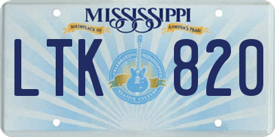 MS license plate LTK820