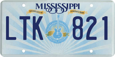 MS license plate LTK821