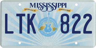 MS license plate LTK822