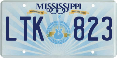 MS license plate LTK823