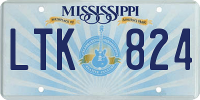 MS license plate LTK824