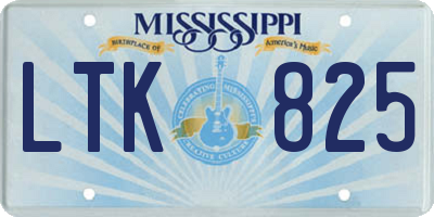 MS license plate LTK825