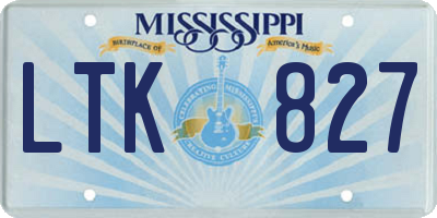 MS license plate LTK827