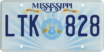 MS license plate LTK828