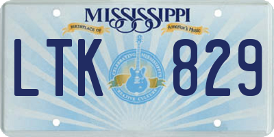 MS license plate LTK829