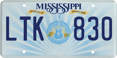 MS license plate LTK830