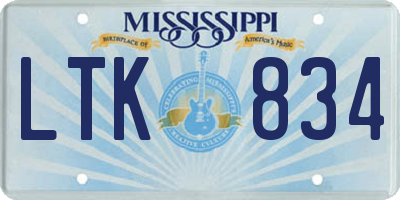 MS license plate LTK834