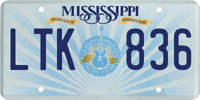 MS license plate LTK836