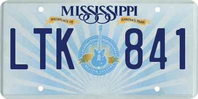 MS license plate LTK841