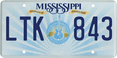 MS license plate LTK843