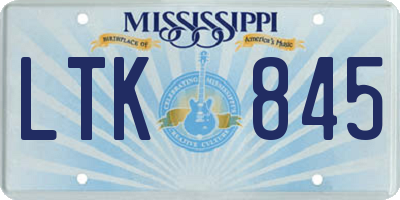 MS license plate LTK845