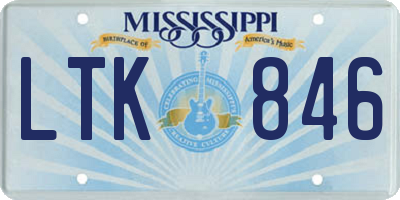 MS license plate LTK846