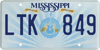 MS license plate LTK849