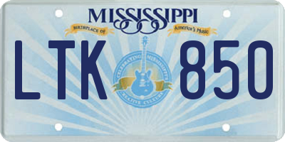 MS license plate LTK850