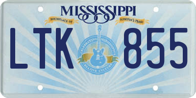 MS license plate LTK855