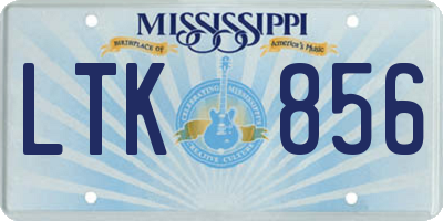MS license plate LTK856