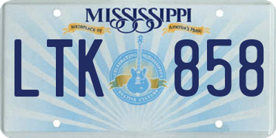 MS license plate LTK858