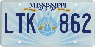 MS license plate LTK862