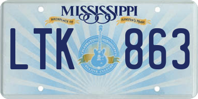 MS license plate LTK863