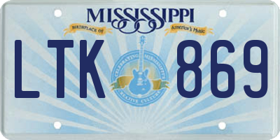 MS license plate LTK869