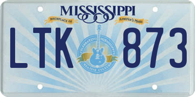 MS license plate LTK873